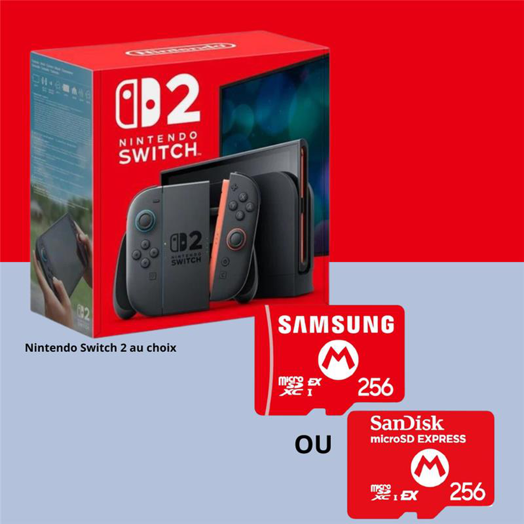 Pack Nintendo Switch 2 (au choix) + Carte Memoire Micro Sd (au choix)