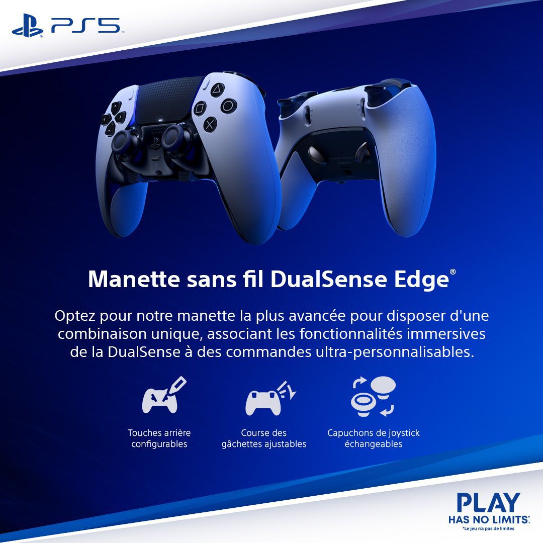 Manette Sans Fil Dualsense Edge | Midnight Black